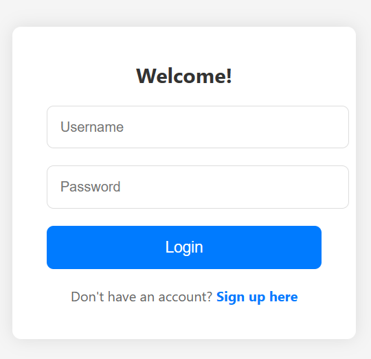 login page